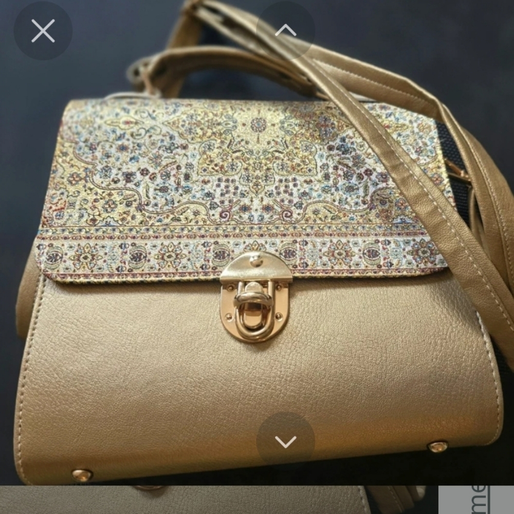 Turkish fabric and patent leather purse bagNew without tags